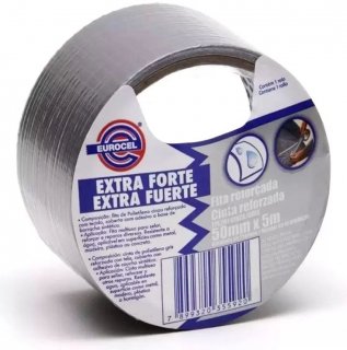 Fita Extra Forte 50Mmx5M Silver Tape Cinza Eurocel