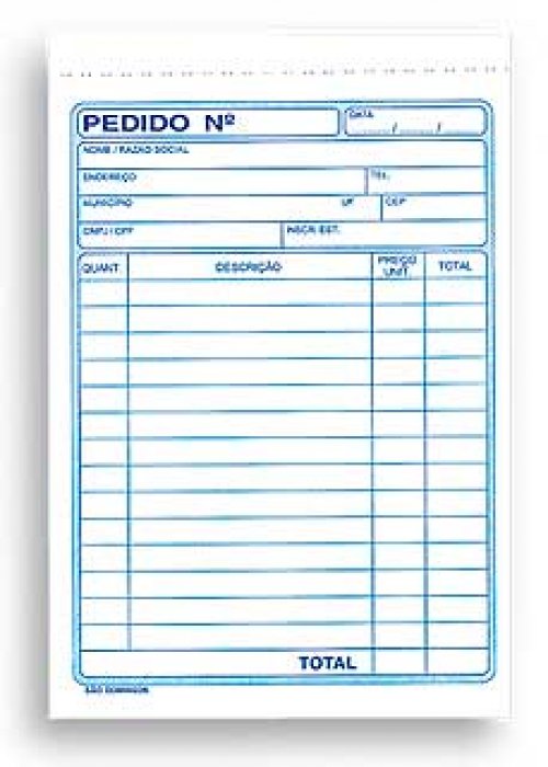 Bloco Pedido 10068 Pequeno Multivias 1V Sd 50Fls 1/36 10X14Cm