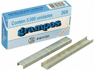 Grampo Bacchi 26/6 Galvanizado Cx/5000