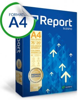Papel A4 75Gr. Amarelo Report Pct/500