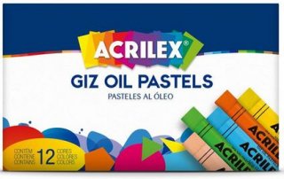 Giz Pastel Oleoso Acrilex  12 Cores