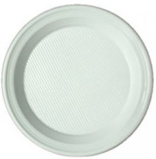 Prato Descartavel Raso Branco 18Cm Medio - Pct/10