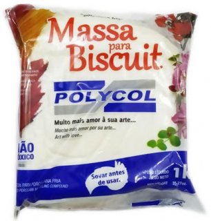 Massa Biscuit/porcelana Fria Natural 1 Kilo Polycol