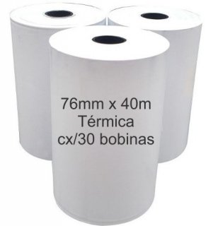 Bobina Termica  Cx/30 **76X40** Branca Silfer/regispel - Cx