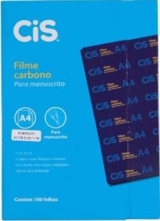 Carbono **filme Plastificado Cis** A4 Azul **folha**