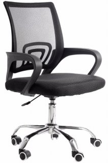 Cadeira Escritorio Preta Base Cromada Fortt Ut-C325