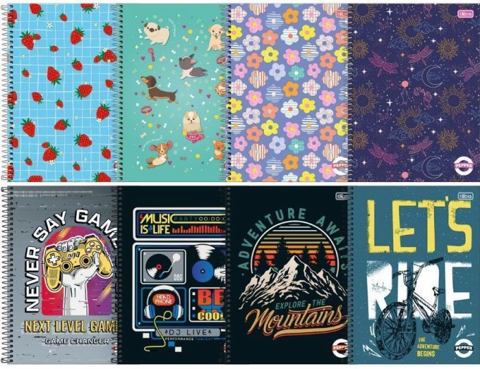 Caderno Flex 80 Fls Esp. Peq. 1/4 Pepper Tilibra