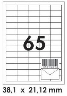 Etiqueta Ca4351/4077 C/65 38,1X21,2 Colacril 100Fls