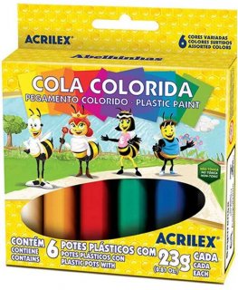 Cola Colorida C/6 Cores Acrilex  2606
