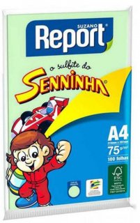 Papel A4 75Gr Colorido Pct/100 *verde* Seninha/chameq.