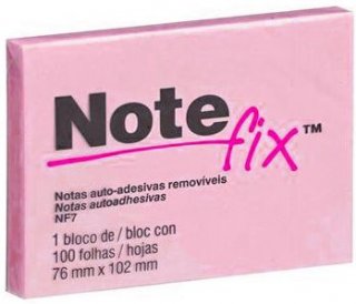 Bloco Adesivo **note Fix** 76X102  *rosa 100Fls