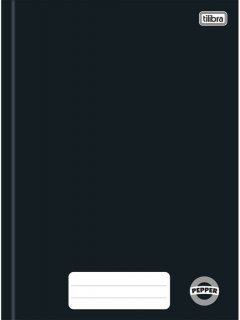 Caderno Cd 80 Fls Cost Peq 1/4 *preto Pepper  Tilibra
