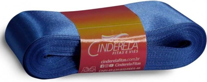 Fita Cetim 38Mm X 10 Mt Azul Royal  Cinderela
