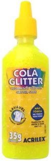 Cola Gliter Amarelo Limao 102  Acrilex 35Gr