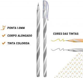 Caneta Bazze Wave 1.0 Ouro/prata Summit 901415