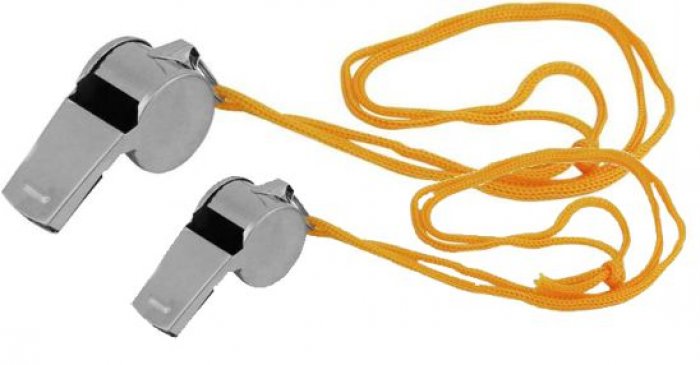 Apito Pct/2 Grande Sport de Metal C/ Cordao Wester