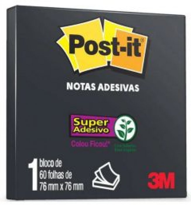 Post-It **3M 654** Preto 60Fls 76X76
