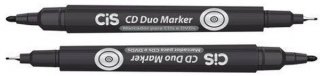 Caneta Retro Projetor  Cis Duo Marker Preta 0.7 e 2.0
