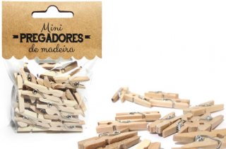 Prendedor/grampo Madeira Miniatura  Pct/20  Kit