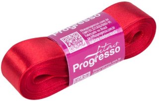 Fita Cetim 22Mm X 10 Mt Vermelho  Cinderela