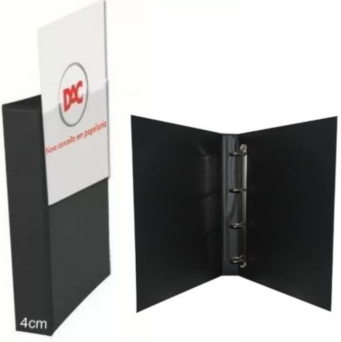 Fichario 4 Argolas 7059 Dac *preto* Lb 4Cm Of Personalizavel