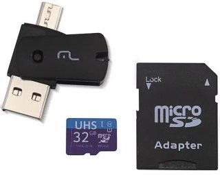 Cartao Memoria Microsd Multilaser 32Gb Class 10 C/adapt 4X1 Mc151