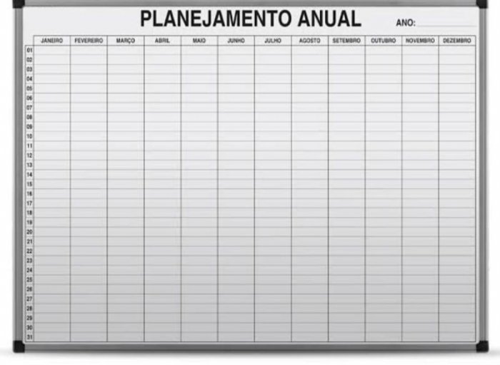 Quadro Branco Formica 3Mm 90X120 Mold Al. *planejamento Anual
