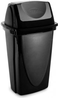 Lixeiro Plastico Basculante 07L Preto Plasutil
