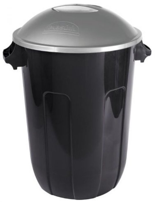 Lixeiro Plastico C/tampa 94L Preto Plasutil  14486