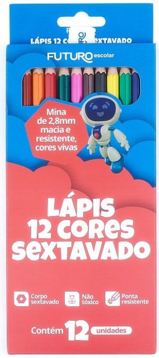 Lapis Cor  Futuro Sextavado  12 Cores  Fe092219