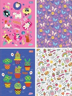 Caderno Cd Univ Cost 48 Fls *estampa Fem  D+  Tilibra