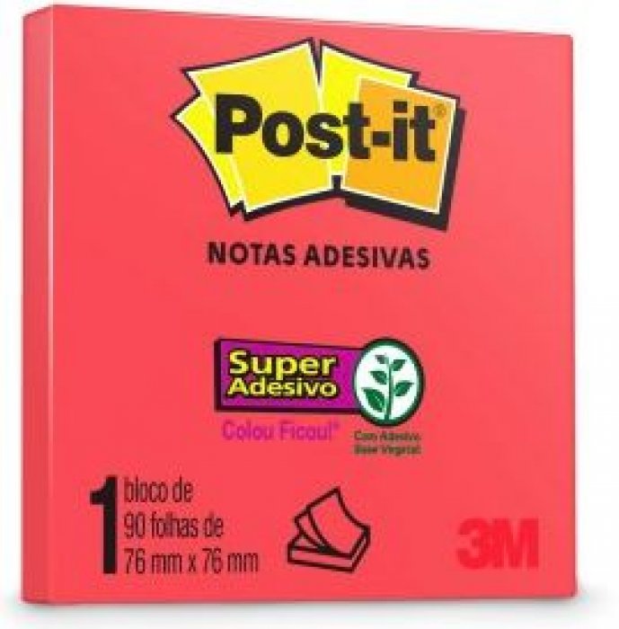 Post-It **3M 654* Vermelho Telha/macadoamor 90Fls 76X76