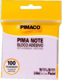 Bloco Adesivo *pimaco* 76X76Mm Roxo Pastel Lilas 100Fls