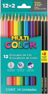Lapis Cor Multicolor 12 Cores  11.1200N+2G C/2Lapis Preto