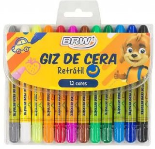 Giz Cera Retratil Brw Aquarelavel Gz1204 12 Cores