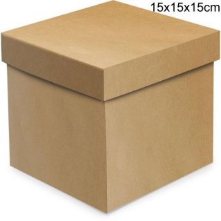 Caixa Presente C/tampa Kraft Cubo 15X15X15Cm Cromus