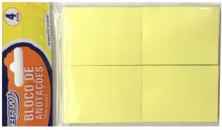 Bloco Adesivo **brw** 38X51* Amarelo C/4 400Fls Ba3801