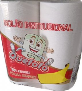 Papel Hig. **100% Celulose** *quefofo 250M 3,5Kg 10Cm Pct/8Rl 17G