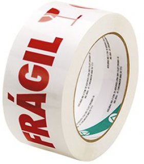 Fita Pvc Branca Cuidado Fragil 48Mmx100M - Koretech