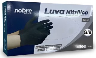 Luva Nitrilica Preta *9-G* S/po Cx/100 Vabene/nobre