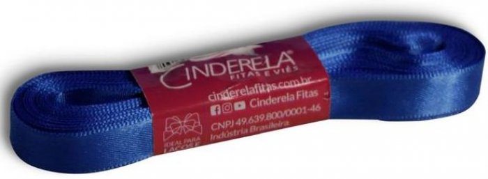 Fita Cetim 10Mm X 10 Mt Azul Royal Cinderela