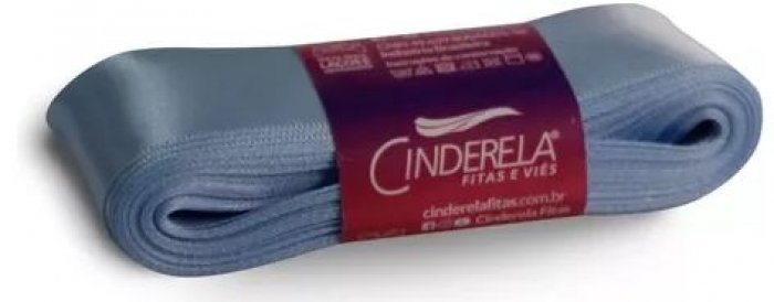 Fita Cetim 38Mm X 10 Mt Azul Claro  Cinderela