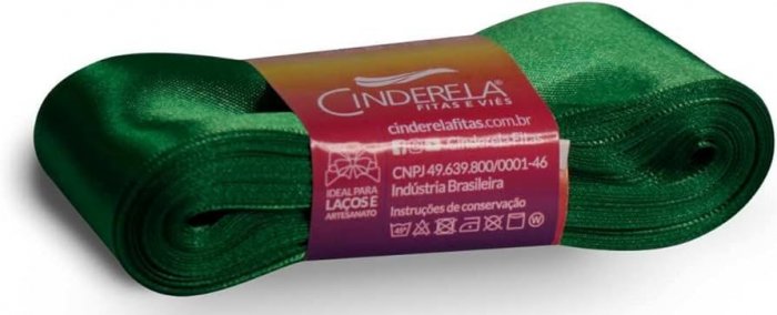 Fita Cetim 38Mm X 10 Mt Verde Bandeira  Cinderela