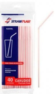 Canudo Dobravel Strawplast 21Cm Pct/40