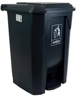 Lixeiro Plastico C/pedal 50L Cinza Nobre 56323