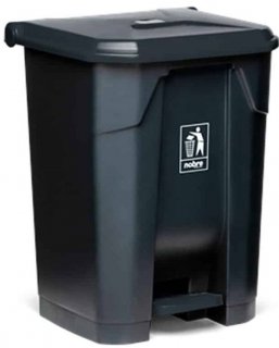 Lixeiro Plastico C/pedal 80L Cinza Nobre 56324