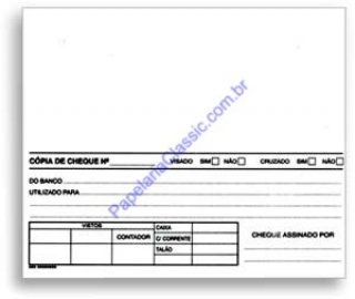 Bloco Copia Cheque Branco 100Fls  10045  Sd