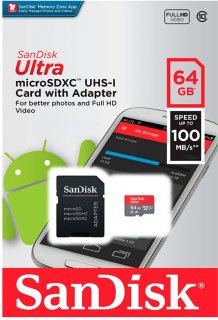 Cartao Memoria Microsd Sandisk 64Gb Ultra C/adapt Classe 10