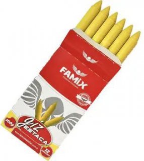 Giz Cera Estaca Amarelo **famix - Cx/12