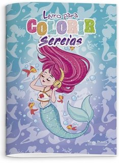 Livro **colorir Sereias 8Pag - Pauta Branca (Avulso)